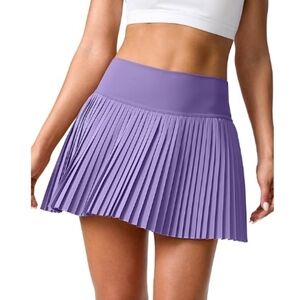 Pleated Tennis Skirt with Pockets High Waisted Athletic Golf Skirt Purple